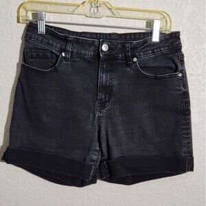Dip Shorts Womens Size 10 Black Denim Cuffed